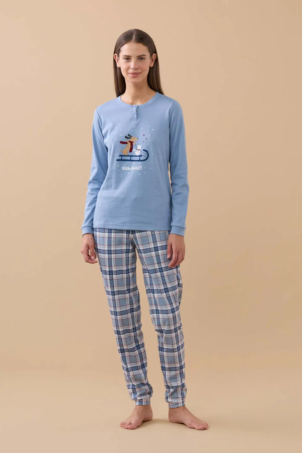 Pigiama donna caldo cotone FA9255