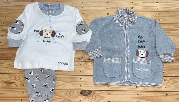 Pigiama set3pezzi caldo cotone neonato FT608